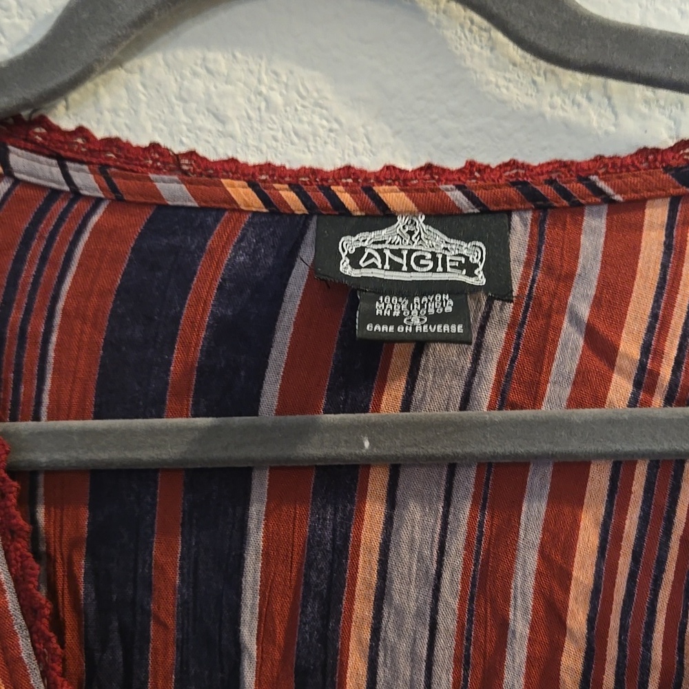 Angie Striped V-Neck Long Sleeve Top Size S - Picture 2 of 7
